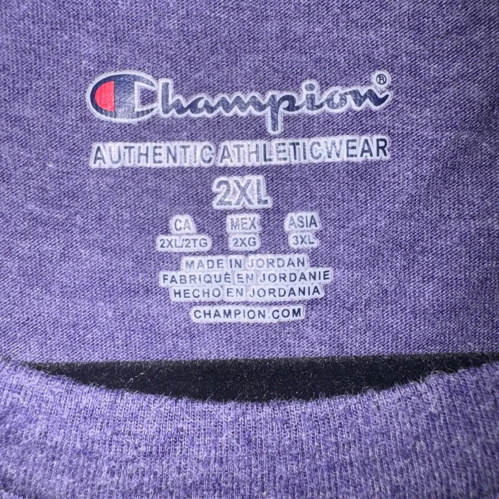 Champion Clemson Tigers T-Shirt Mens 2XL Navy Purple Heathered Short Sleeve Tee - Picture 3 of 8